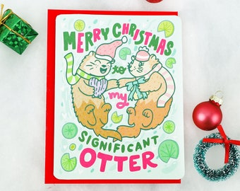 Funny Otter Christmas Card: Significant Other Pun