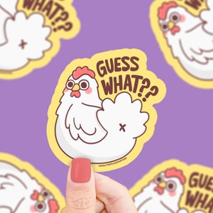 Devine quoi Sticker Cul de Poulet, Vinyle Autocollant Mignon, Animaux De La Ferme, Vinyle Autocollant Poulet, Drôle, Poule, Pays, Autocollant Vinyle Imperméable À L'eau