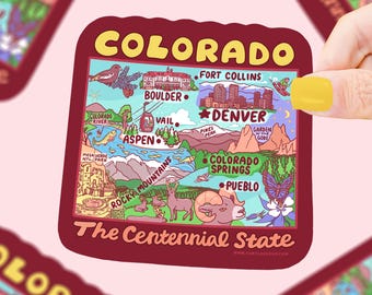 Vintage 1950's Style Denver Colorado State Capital Retro Travel Decal ...