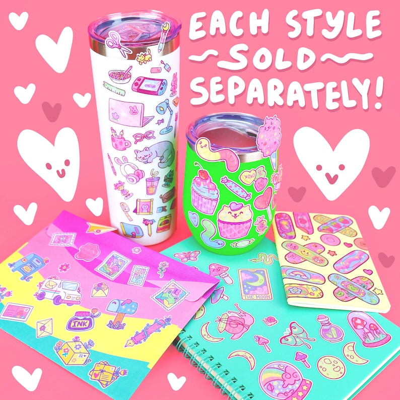 Kawaii Sweet Treats Sticker Sheet: Glitter Candy Stickers bild 4