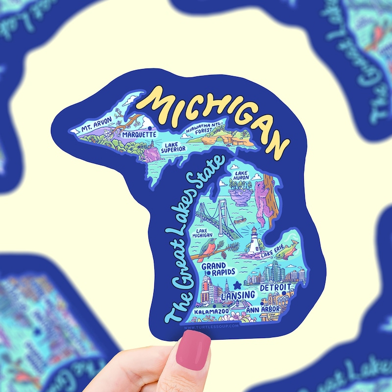 Michigan Sticker - Etsy