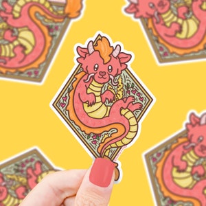 Autocollant en vinyle pour le nouvel an lunaire du zodiaque chinois de l'année du dragon