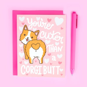 Funny Corgi Love Card, Corgi Gift, Corgi Butt, Cute Card, Boyfriend, Valentine's Day Card for Couples, Dog Lover Gift, Puppy, Anniversary