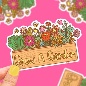 Sticker pour voiture Faire pousser un jardin, Sticker pour jardinière, Sticker jardinier, Stickers bouteilles d'eau, Parterre de fleurs, Sticker pour lit de jardin surélevé, Plantes