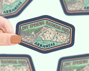 Hot Springs, National Park, Traveling, Collectible Souvenir, Arkansas, Outdoors, Nature, Park, Waterproof, Dishwasher Safe, Vinyl Sticker