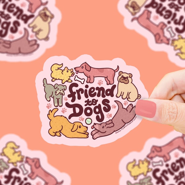 Pegatina de vinilo "Amigo de los perros" - Calcomanía impermeable para cachorros