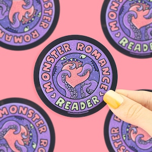 Monster Romance Reader, Bookish Tropes, Paranormal, Romance Books, Horror, Glitter, Read, Fantasy, Waterproof, Scratch-Proof, Vinyl Sticker