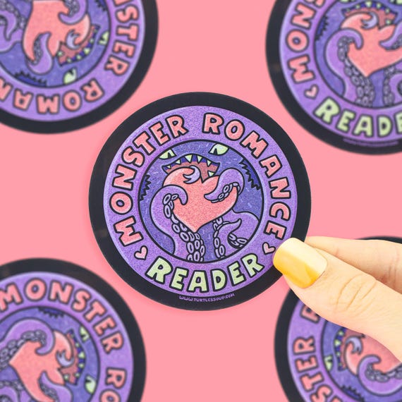 Monster Romance Reader, Bookish Tropes, Paranormal, Romance Books, Horror, Glitter, Read, Fantasy, Waterproof, Scratch-Proof, Vinyl Sticker