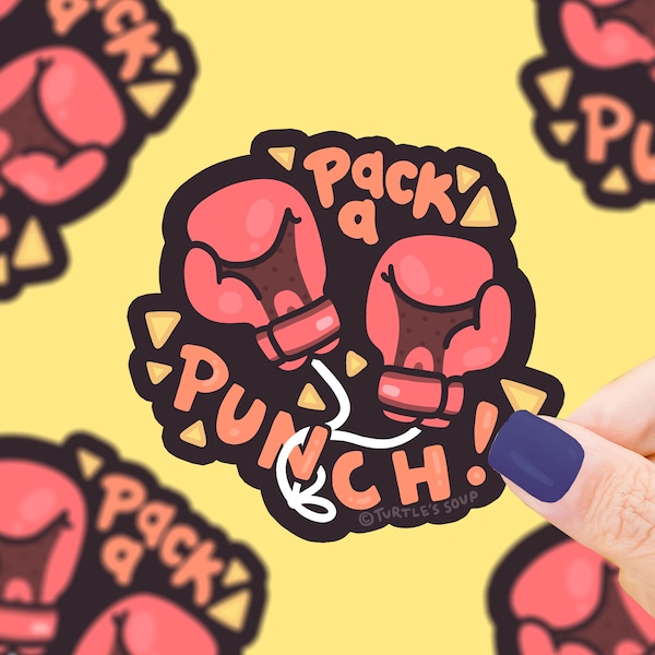 Pack a Punch Boxing Gloves Gift Waterproof Vinyl Sticker