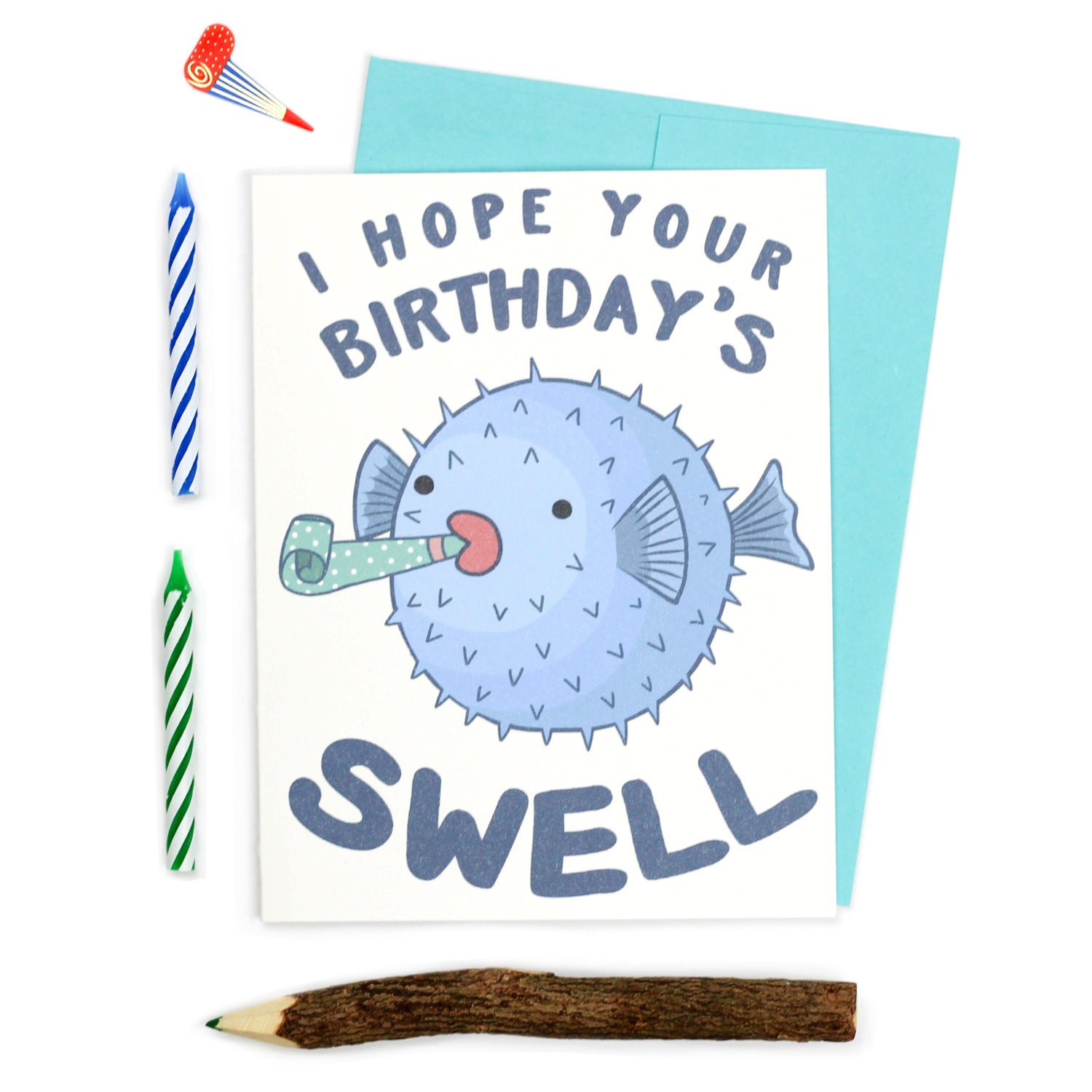 Alles Gute zum Geburtstag Kugelfisch lustige Wortspiele Etsy