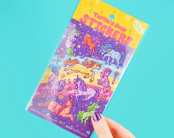 Magical Unicorns Sticker Sheet, Cute Stickers, Animal Sticker Art, Kawaii Stationery, Glitter, Toploader, Deco Stickers, Magic, Rainbow