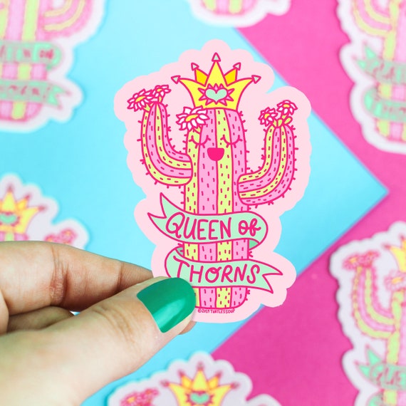 Cactus Sticker, Queen of Thorns, Planner Stickers