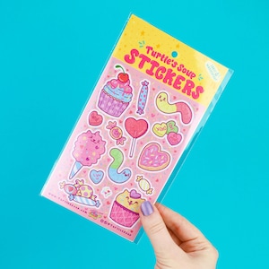 Kawaii Sweet Treats Sticker Sheet: Glitter Candy Stickers