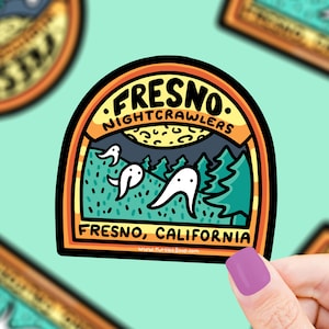 Fresno Nightcrawlers Cryptid Location Sighting Waterproof and Weather Resistant Vinyl Sticker