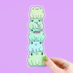 Frog Faces Long Sticker, Frog Sticker, Cute Vinyl Sticker, Froggy Gift, Vinyl Sticker, Cute Frogs, Funny, Forg, Frogs