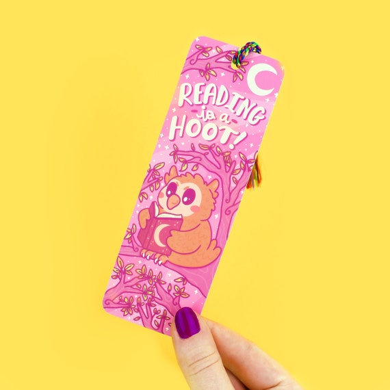 Reading Is A Hoot, Owl, Bookmark, Book Lover Accessories, Literary, Cute Art, Animal, Bird, Novel, Woodland, Illustrated, Cozy, Reader Gifts