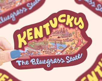 Kentucky Travel Sticker: Bluegrass State Waterproof Vinyl Decal