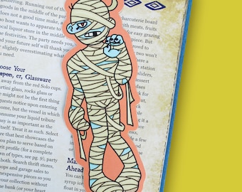 Spooky Mummy Halloween Die Cut Bookmark, Double Sided Mummy Bookmark, Cute Halloween Book Lover Gift, Gothic Fall Reading Accessory