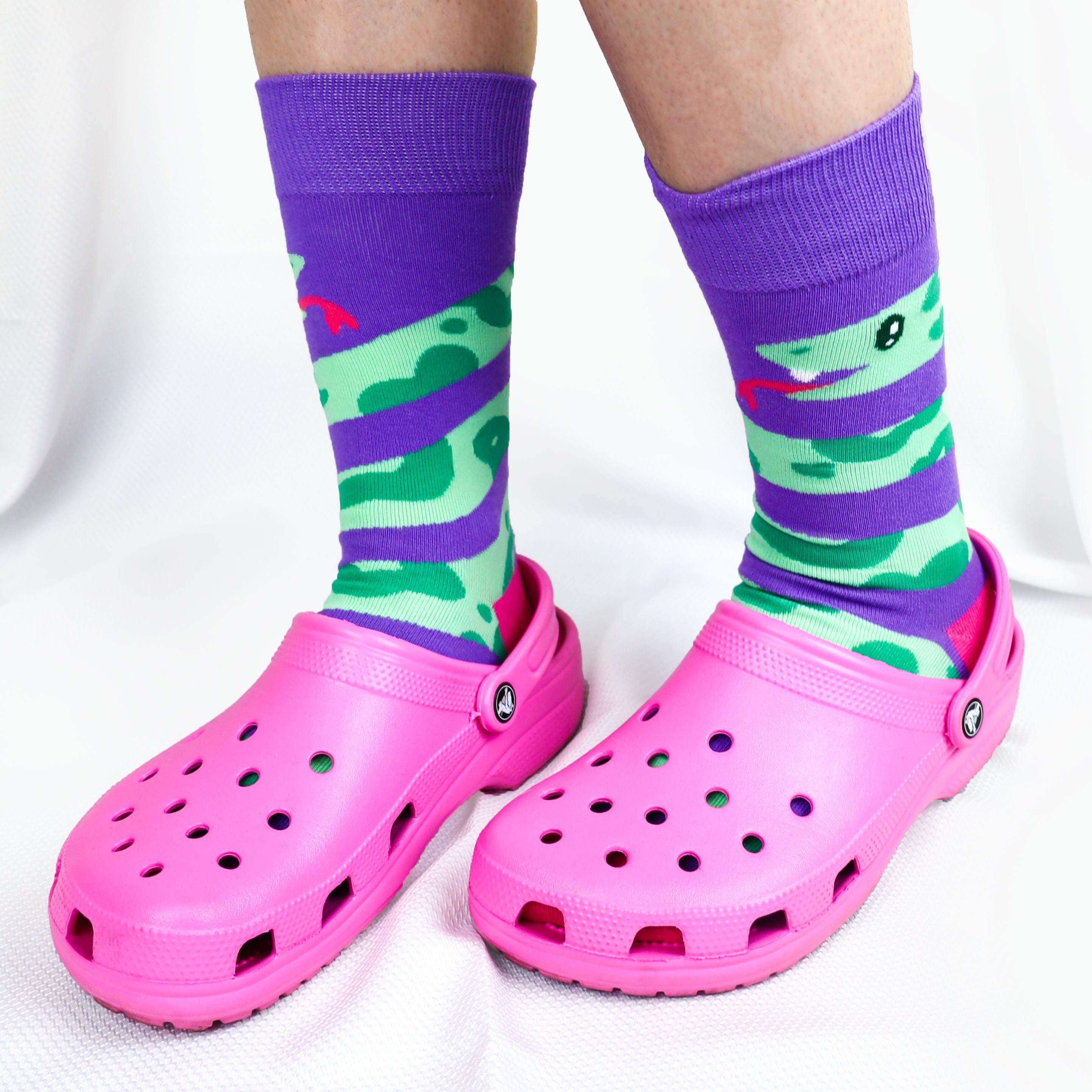 69SLAM☆BLOSSOMING SNAKE PHIL PRINTED SOCKS クルーソックス Cool Socks | Funky Prints & Colorful Styles | 69SLAM