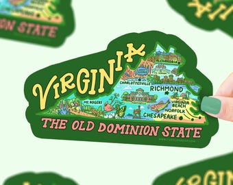 Virginia Travel Sticker: Waterproof Vinyl Souvenir