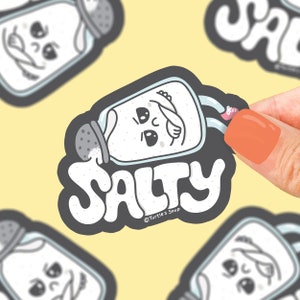 Salty Sticker, Salt Stickers, Don't Be Salty, Basic Sticker, Car Decal, Water Proof Sticker for, Water Bottle, Laptop, Tilted, Funny,  Nope