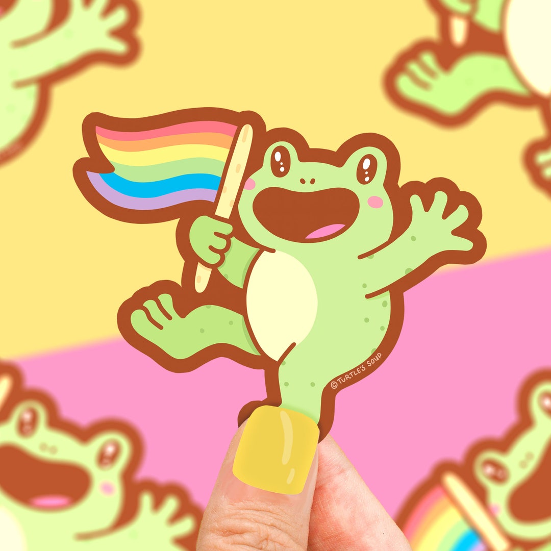 Pride Frog Vinyl Sticker: Rainbow Flag LGBTQ Decal - Etsy