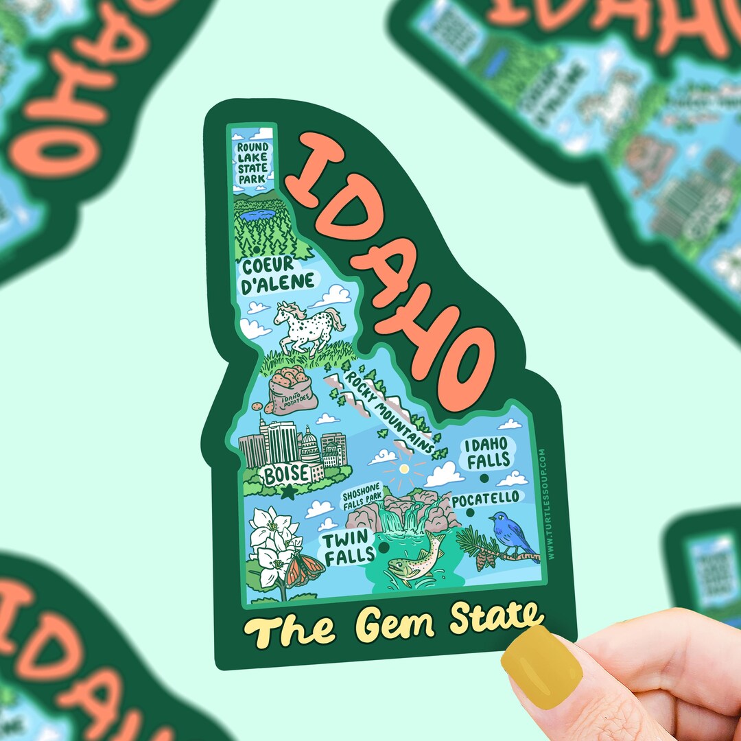 Idaho Waterproof Sticker, the Gem State, National Parks, 50 States ...