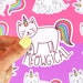 Cat Sticker, Unicorn Decal, Rainbow, Funny Stickers, Vinyl Decals, Laptop Stickers, Car Decal, Girl Gift, For Her, Colorful Stickers 