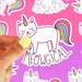 Cat Sticker, Unicorn Decal, Rainbow, Funny Stickers, Vinyl Decals, Laptop Stickers, Car Decal, Girl Gift, For Her, Colorful Stickers