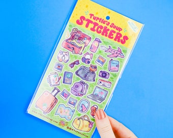 Vacation Planner Stickers: Travel Journal Sticker Sheet