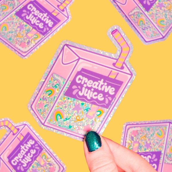 Creative Juice Box Dreamy Liquids Glitter Vinyl Sticker