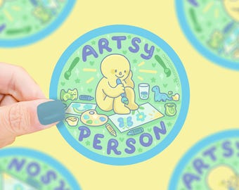 Artsy Person Vinyl Sticker: Waterproof Art Lover Gift