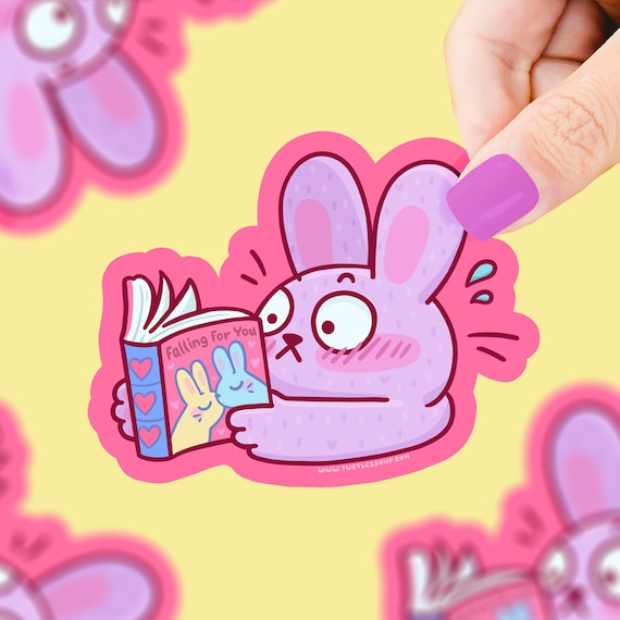 Funny Bunny Smut Reader Sticker: Spicy Romance Books, Waterproof Vinyl