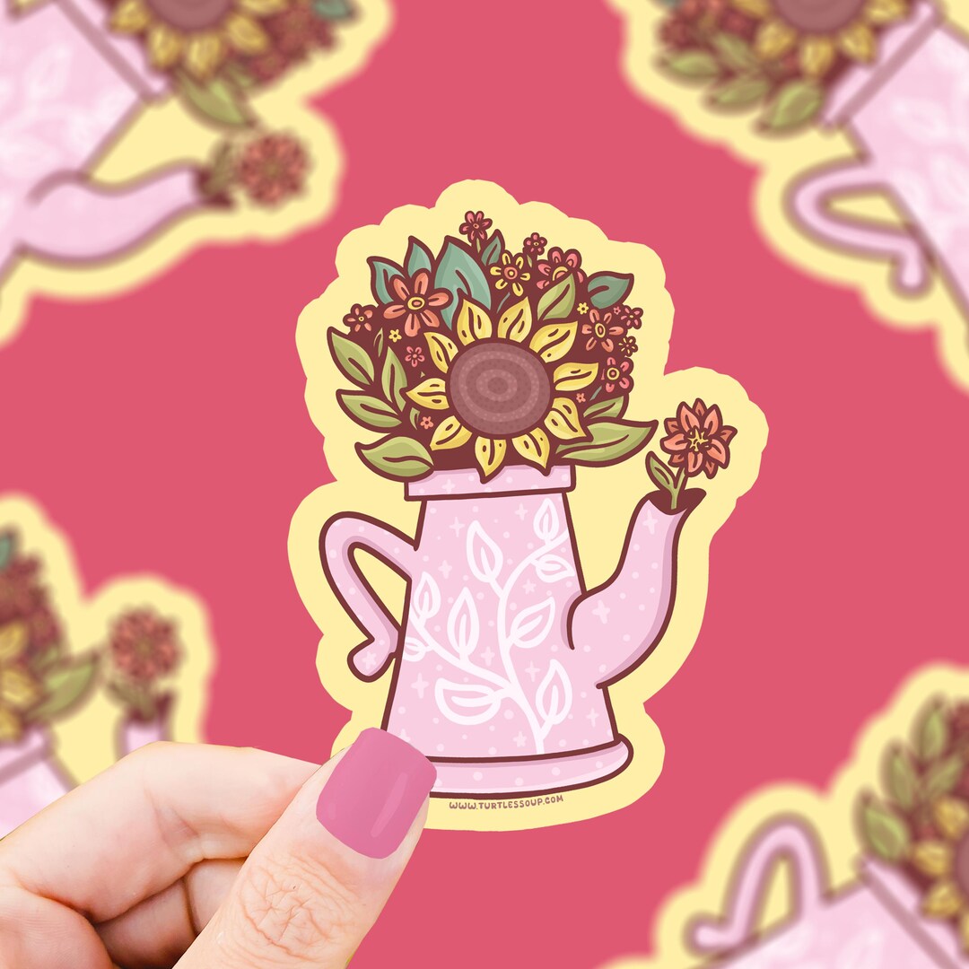 Tea Kettle Sticker Floral Tea Kettle Sticker: Sunflower Autumn Design, Waterproof Vinyl - Etsy