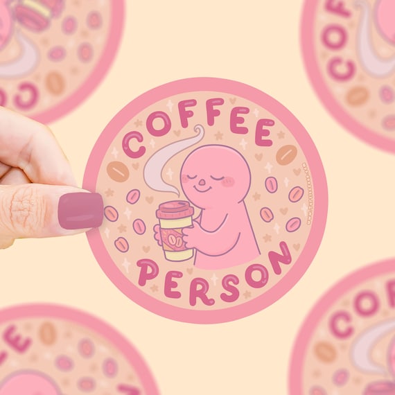 Coffee Person Vinyl Sticker: Waterproof Coffee Lover Decal