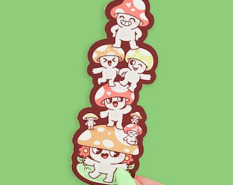 Mushroom Stack Bookmark, Bookish Gift, Cottagecore, Magical Bookmark, Plant Lover, Mush, Cute Fungi, Forest Plants, Cute Mushrooms Bookmark