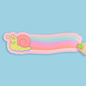 Long Sticker escargot arc-en-ciel, Sticker jardinage, Vinyle autocollant coloré, Escargots mignons, Vinyle autocollant, Amoureux des plantes, Arc en ciel, Drôle, Sticker long