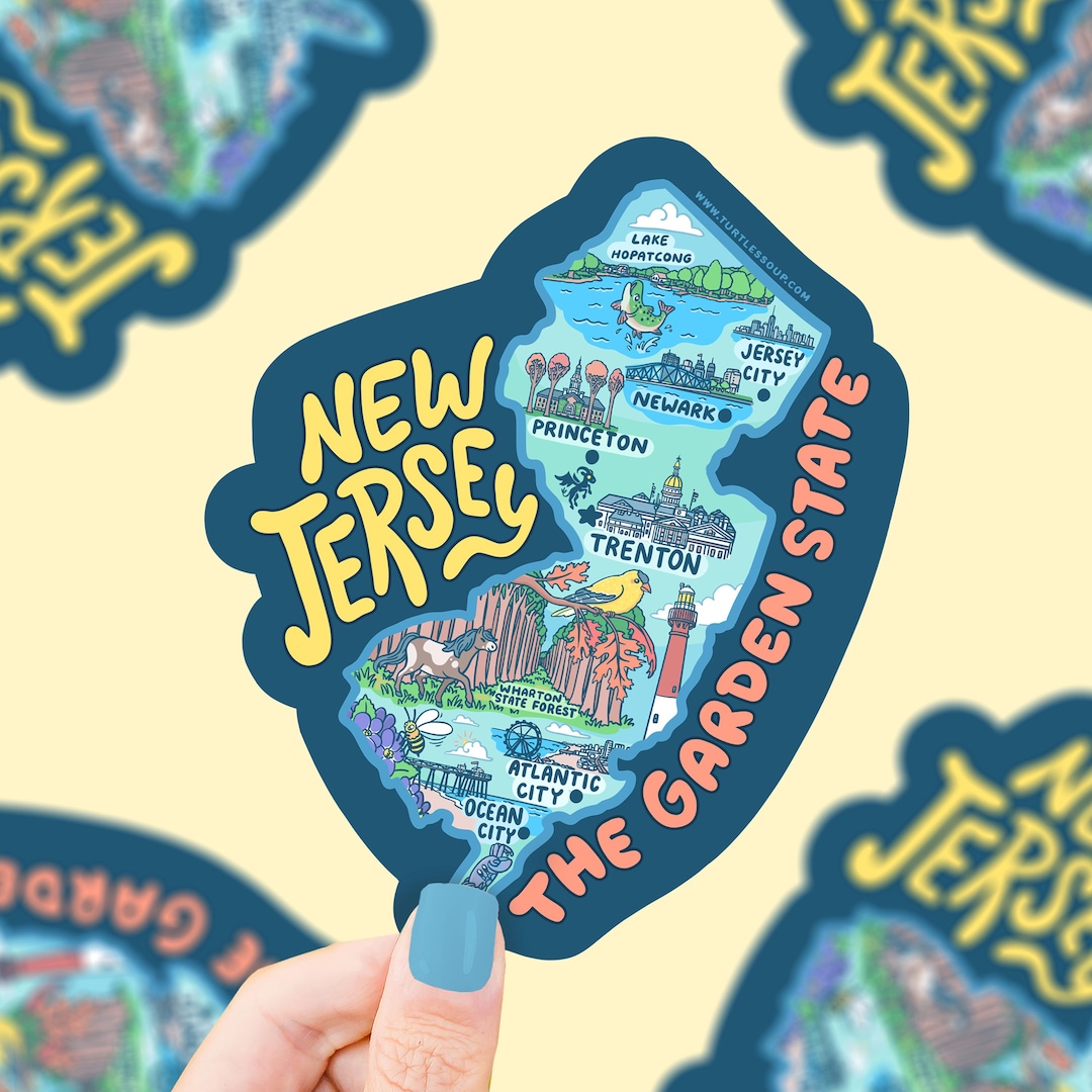New Jersey Sticker Garden State Vinyl Decal Etsy