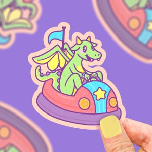 Dragon Bumper Kart Amusement Park Mythical Creature Vinyl Sticker
