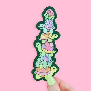 Turtle Tower Bookmark, Bookish Gift, Cute Turtles, Funny Bookmark, Turtle Stack, Book Lover, River Turtle, Reader Gift, Sea Turtle, Bookmark