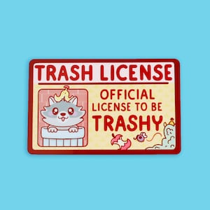 Faux permis de conduire raton laveur poubelle, carte d'identité amusante, parodie, meme, cadeau pour nouveau conducteur, décoration de voiture mignonne, carte de fantaisie, raton laveur mignon, pièce d'identité à collectionner