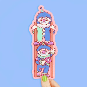 Sad Clowns Vinyl Sticker: Colorful Circus Clowncore