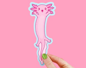 Wiggly Axolotl Long Sticker, Axolotls Sticker, Cute Vinyl Sticker, Sea Creatures, Vinyl Sticker, Cute Animals Sticker, Funny, Long Sticker