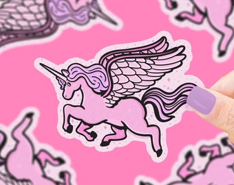 Pastel Pegasus Vinyl Sticker: Waterproof Unicorn Decal