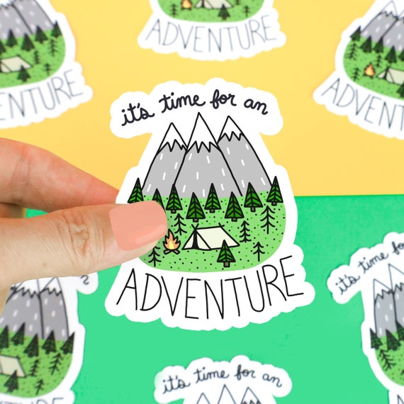 stocking stuffer earth sticker explore sticker decal travel sticker for journals Mountain sticker for hikers adventure mountain scene
