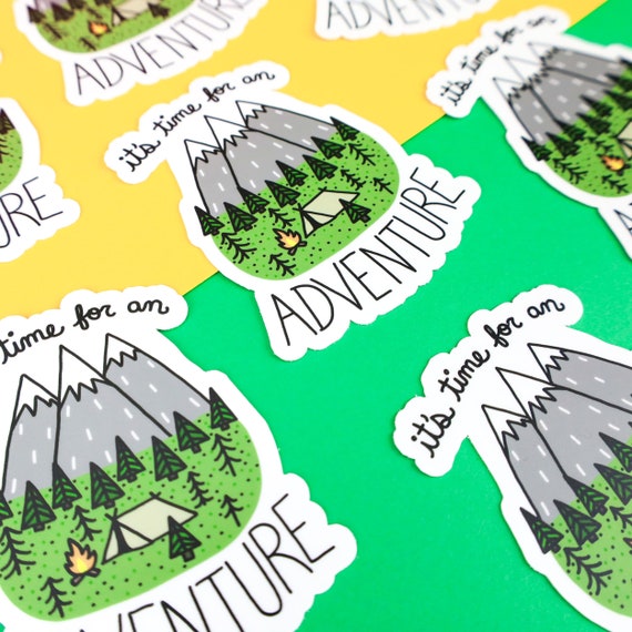 stocking stuffer earth sticker explore sticker decal travel sticker for journals Mountain sticker for hikers adventure mountain scene