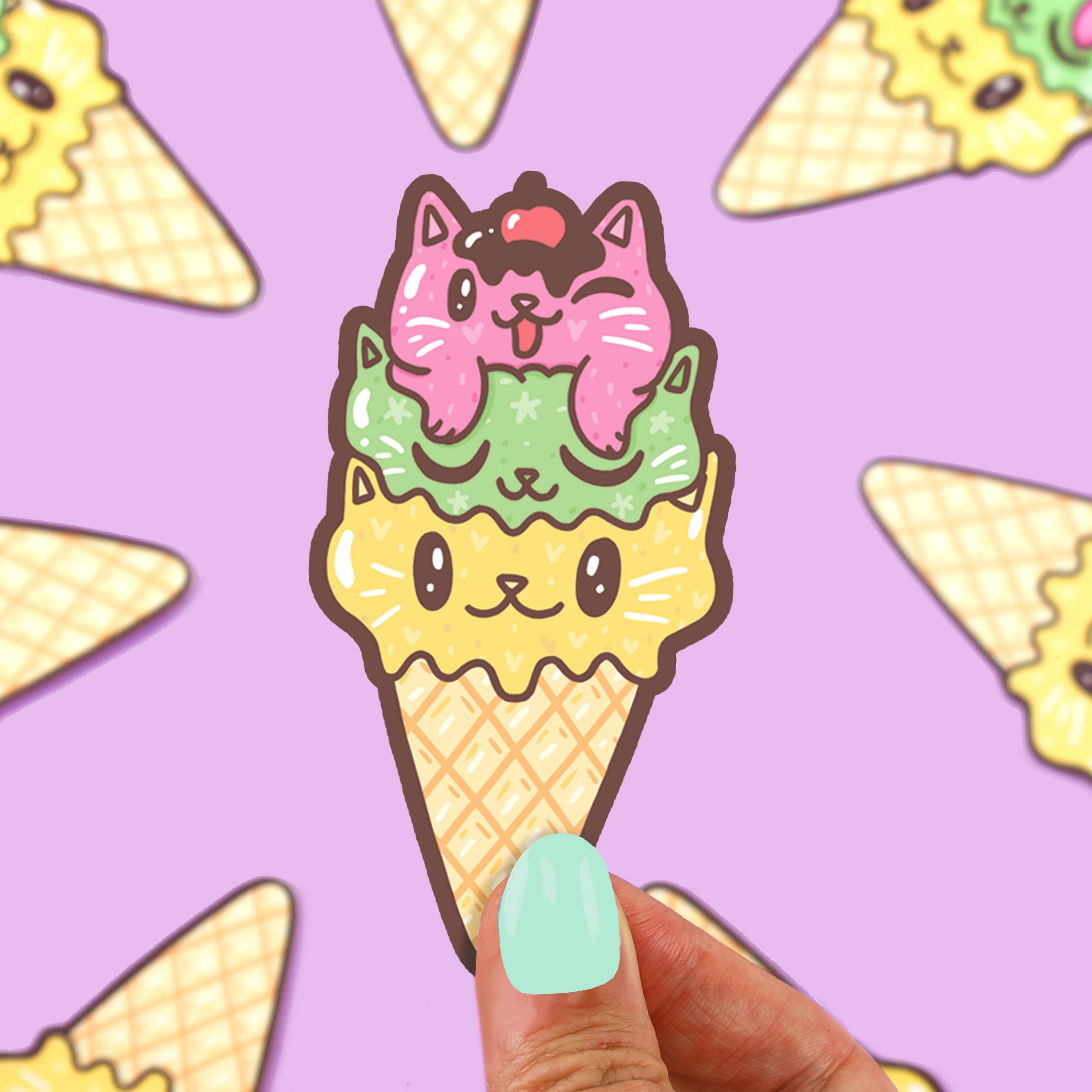 ICE CREAM SCOOP CONE MOBILE CHARM CUTE KITSCH KAWAII RETRO JUNK FOOD STYLE