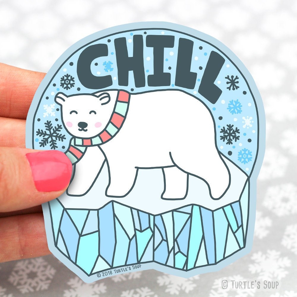Polar Bear Stickers Winter Stickers Arctic Animals Chill | Etsy