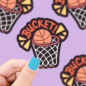 Autocollant en vinyle imperméable seau de paniers de basket-ball