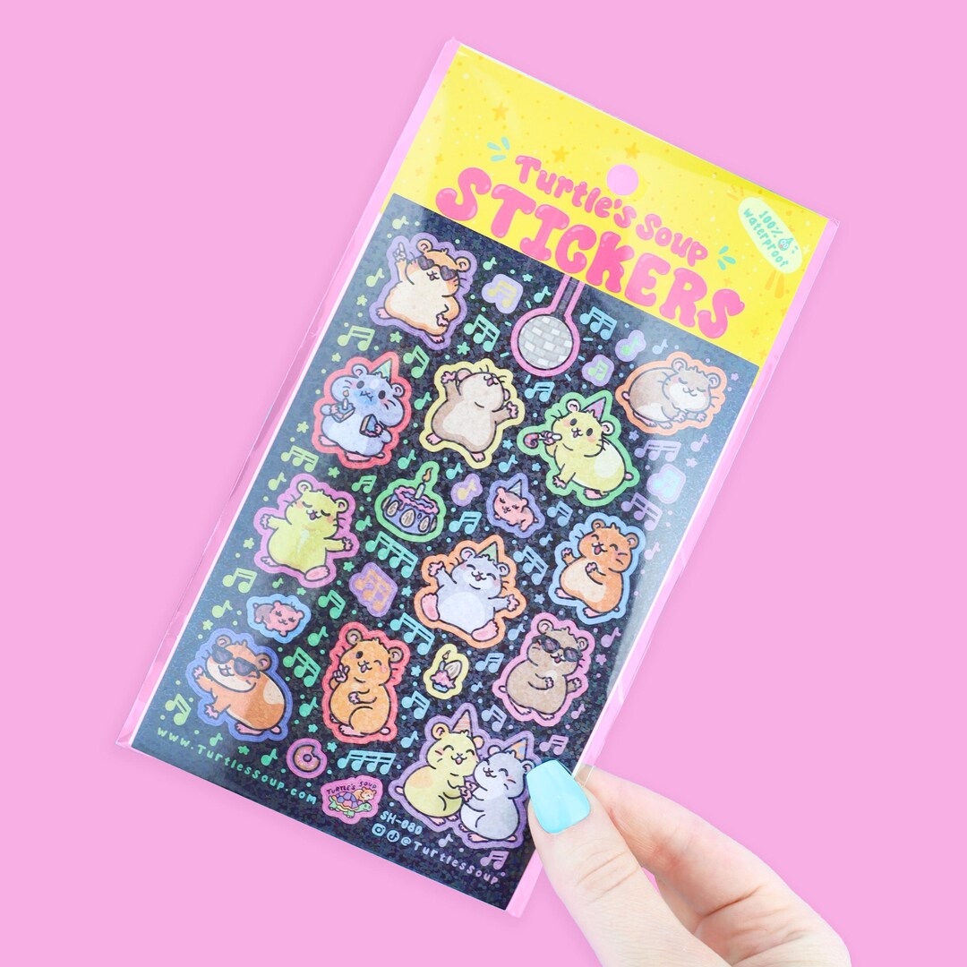 Hamster Dance Party Sticker Sheet, Cute Animals, Deco, Guinea Pigs ...